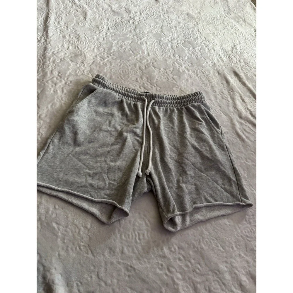 H&M Men’s Light Gray Shorts Drawstring Pockets Regular Fit Size Extra Large